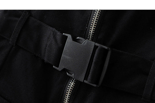Mono Corto Mujer con Tirantes y Cintura Ancha Ajustable - Image 2