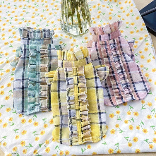 Camisa Fresca de Cuadros para Gatos - Ropa Ligera de Verano - Image 2