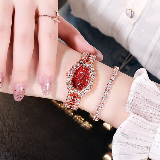 Reloj Cuadrado de Diamantes para Mujer con Pulsera Brillante Cielo Estrellado - Image 2