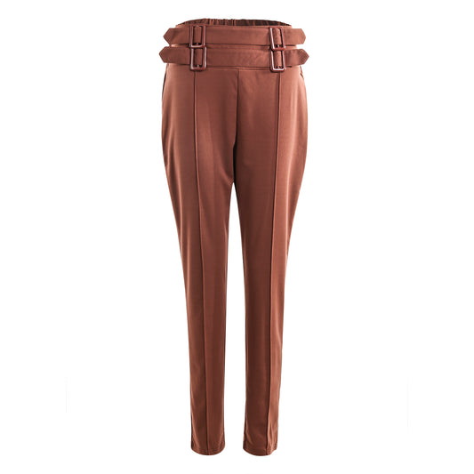 Pantalones Skinny Cintura Alta con Detalle de Cinturón - Image 2