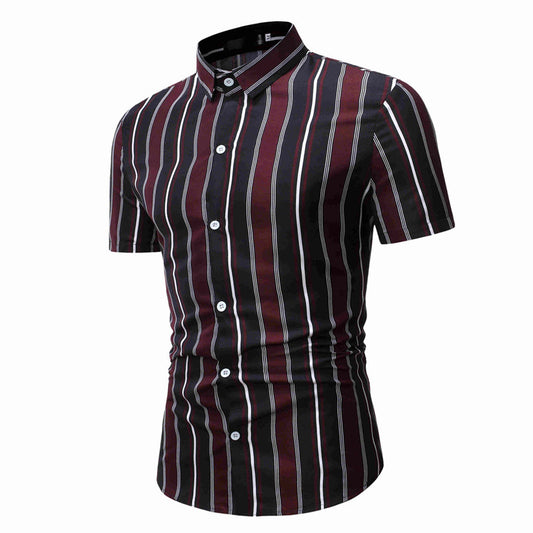 Playera Casual Hombre Rayas Manga Corta - Image 2