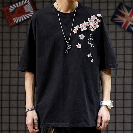 Camiseta de Verano Estilo Hip-Hop con Bordado de Grúa - Image 2