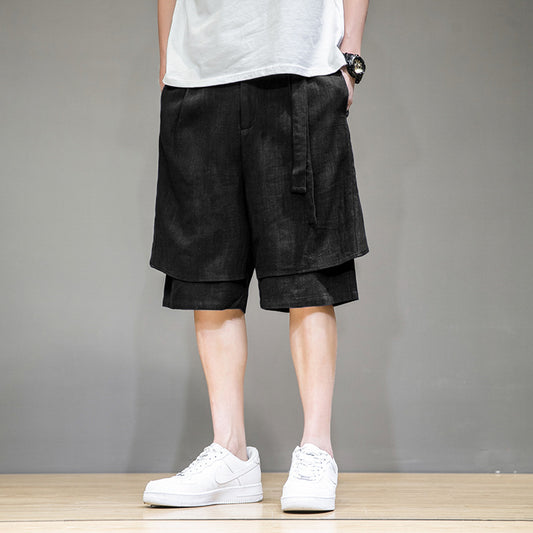Pantalones de Lino Holgados Talla Grande - Shorts y Pantalones Casuales de 5 Puntos - Image 2