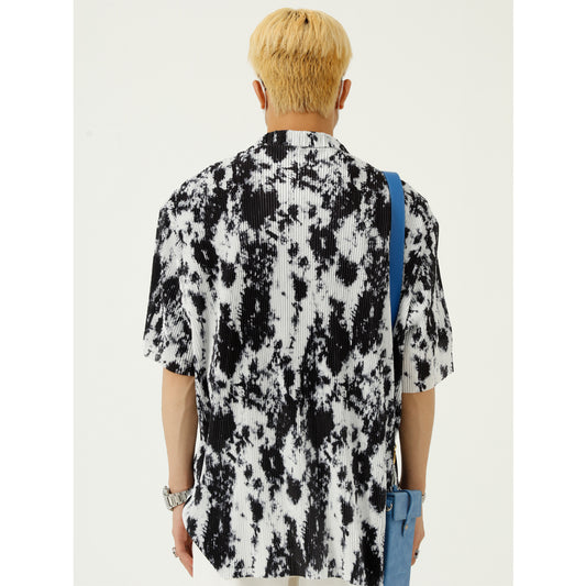 Camisa Suelta Retro Coreana para Hombre - Diseño Estampado Vintage - Image 2