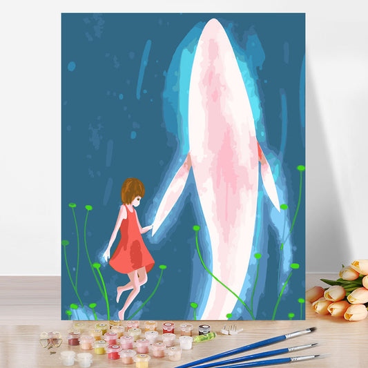 Cuadro Abstracto Ballena Azul - Pintura Digital para Sala de Estar - Image 2