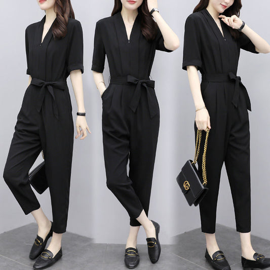 Overol Tipo Jumpsuit de Cintura Alta en Chifón - Image 2