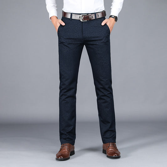 Pantalones Casuales Hombre Cuadros Rectos Elásticos Talla Grande - Image 2