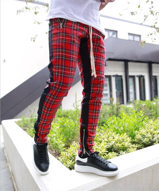 Pantalones Slim Fit a Cuadros con Combinación de Colores Trendy - Image 2