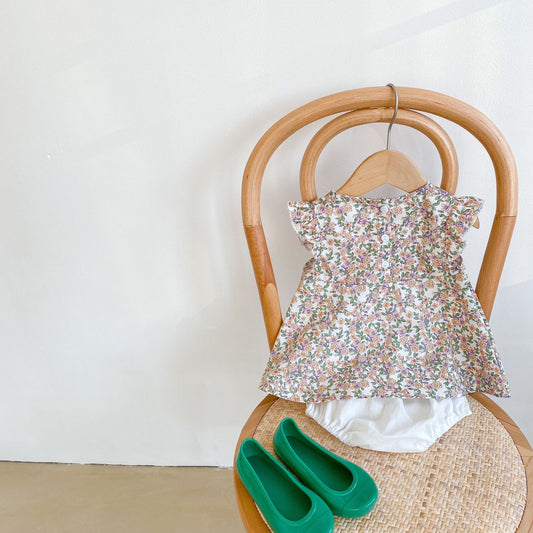 Conjunto de Ropa para Bebé Niña Floral con Bloomers Blancos - 2 Piezas - Image 2