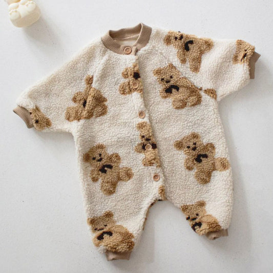 Abrigo Infantil de Lana Merino con Diseño de Osito y Cordero - Image 2