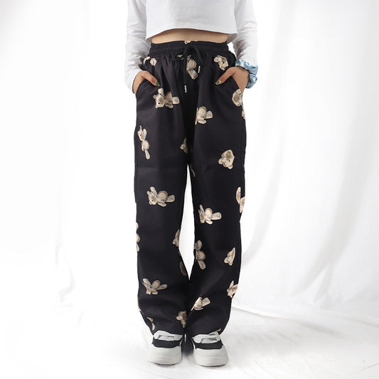 Pantalones Casuales Harajuku Hip Hop con Estampado Ancho para Mujer - Image 2