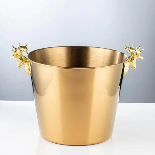 Cubitera de Lujo Cabeza de Ciervo Acero Inoxidable para Champagne y Vinos - Image 2