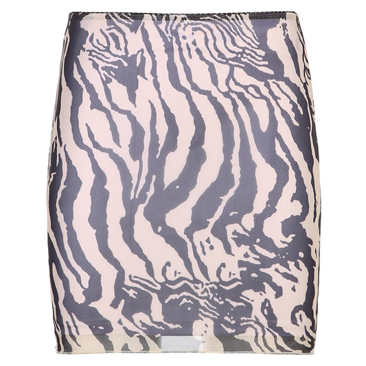 Falda Cintura Alta con Estampado de Anillos de Árbol - Diseño Sexy y Moderno - Image 2