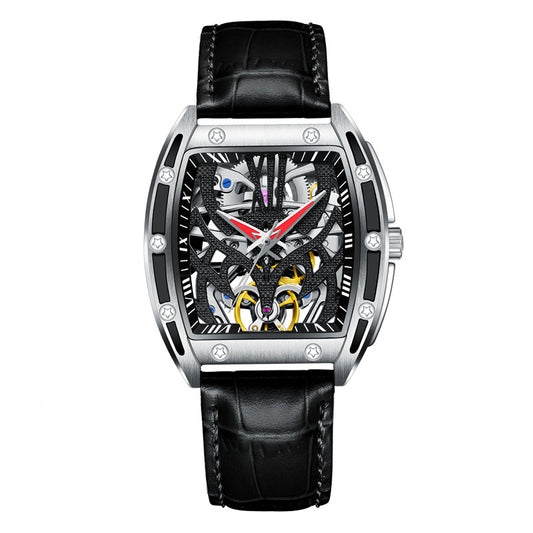 Reloj Mecánico Automático Cuadrado con Esfera Calada y Luminoso Resistente al Agua - Image 2