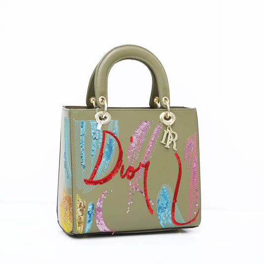 Bolso Mensajero Dama con Lentejuelas Bordadas - Bolsa Portátil de Cuero PU - Image 2