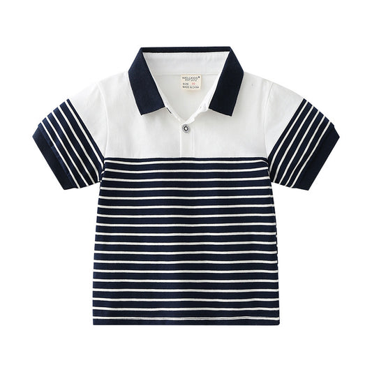 Camiseta Infantil a Rayas de Algodón - Manga Corta Transpirable y Cómoda - Image 2