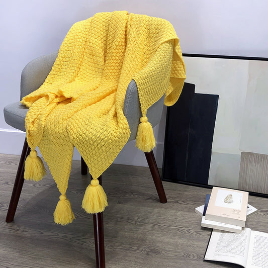 Manta Tejida Estilo Nórdico con Borlas - Confort Casual - Image 2