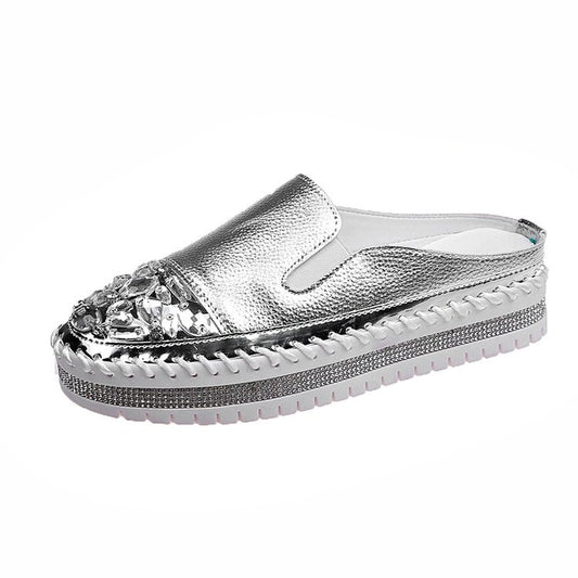 Zapatos Blancos sin Tacón Cómodos - Estilo Coreano Slip-On - Image 2