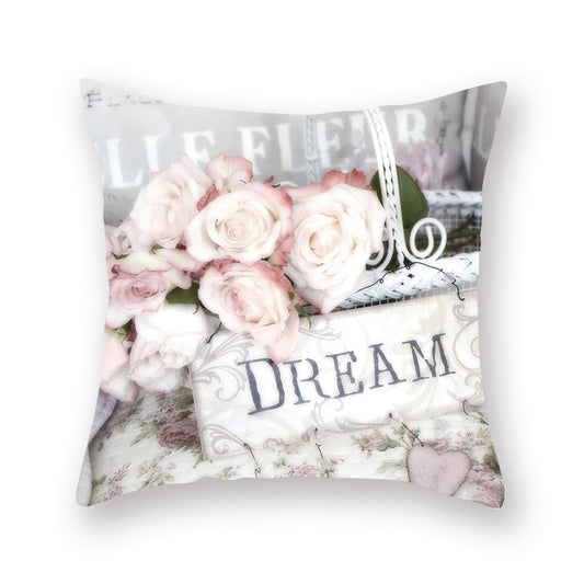Cojín Decorativo con Flores de Acuarela - Impresión Digital para Hogar, Auto y Oficina - Image 2