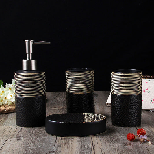 Set Completo de Accesorios de Baño con Vasos para Cepillo y Lavado - Image 2