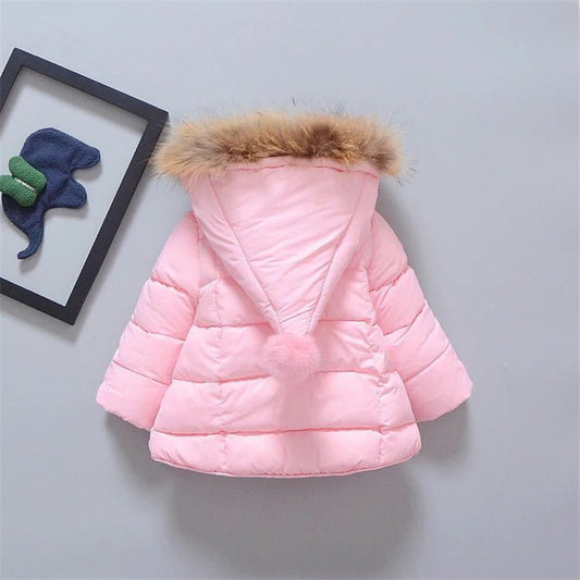 Chaqueta Acolchada Infantil con Plumón Grueso y Cuello de Piel Real - Image 2