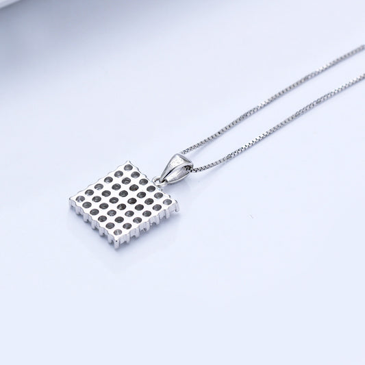 Collar de Plata 925 con Circonita Micro-incrustada y Cadena de Caja - Image 2
