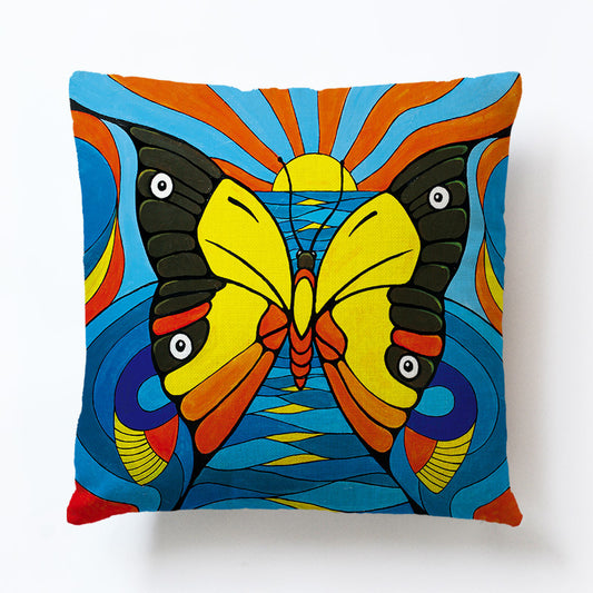 Funda de Almohada Mariposas Algodón y Lino Estampado - Image 2