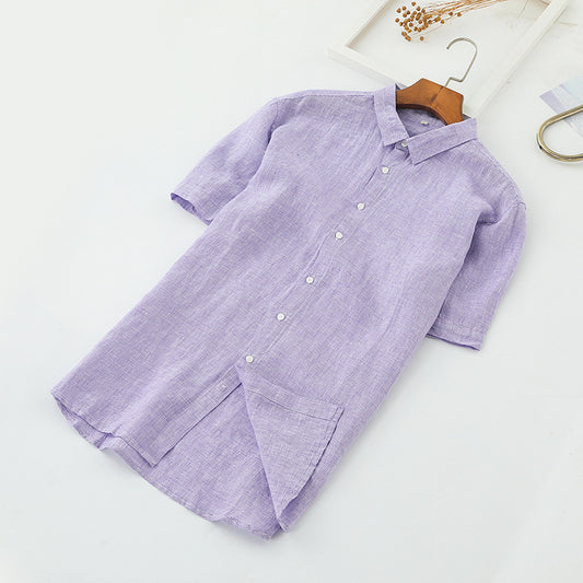 Camisa de Lino Cuadros Pata de Gallo para Hombre - Colección Verano - Image 2