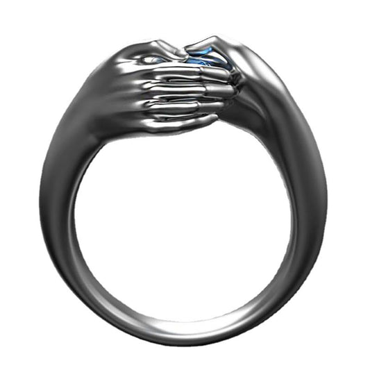 Anillo de Compromiso Zirconia Azul Cristal - Joya Elegante Plateada para Mujer - Image 2