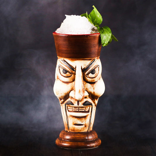 Taza Cerámica Tikí Rostro Humano - Vaso de Cerveza y Cóctel Estilo Isla de Pascua - Image 2