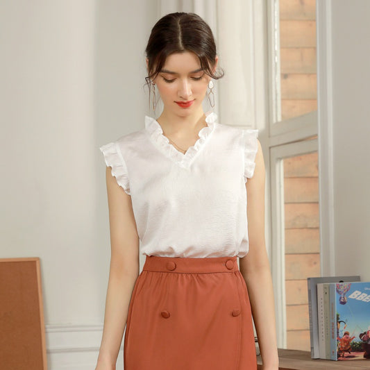 Blusa Escotada sin Mangas en Gasa Ligera - Image 2
