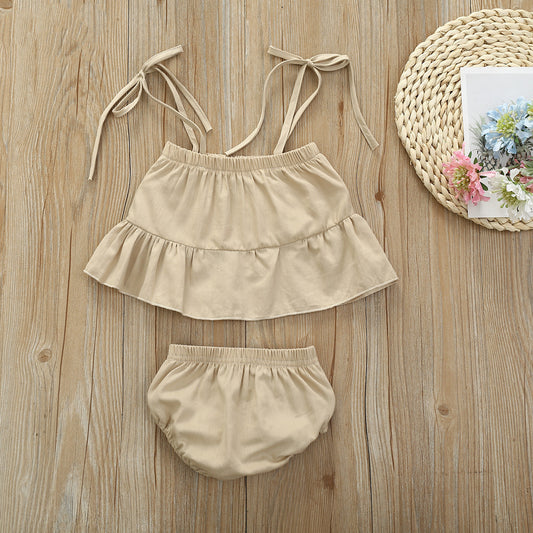 Conjunto de Verano para Niñas: Top Tirante Delgado y Shorts Cortos - Image 2