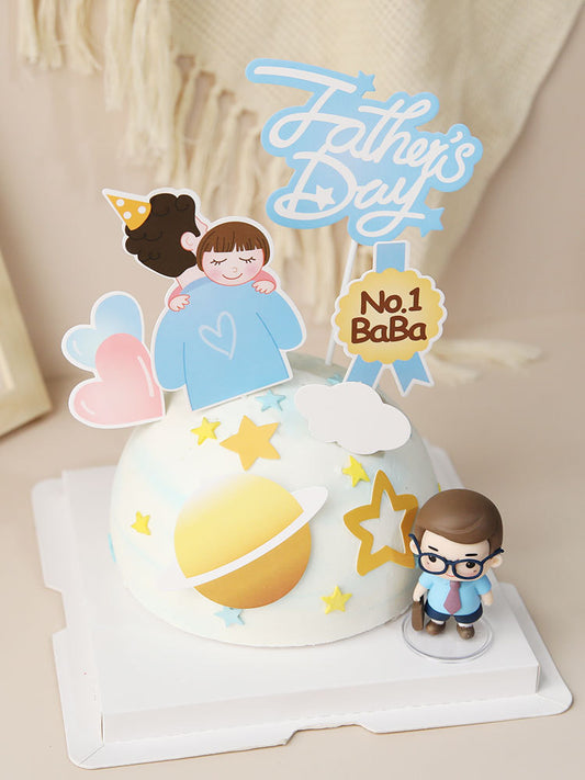 Set de Decoración para Torta del Día del Padre - Tarjetas de Felicitación - Image 2