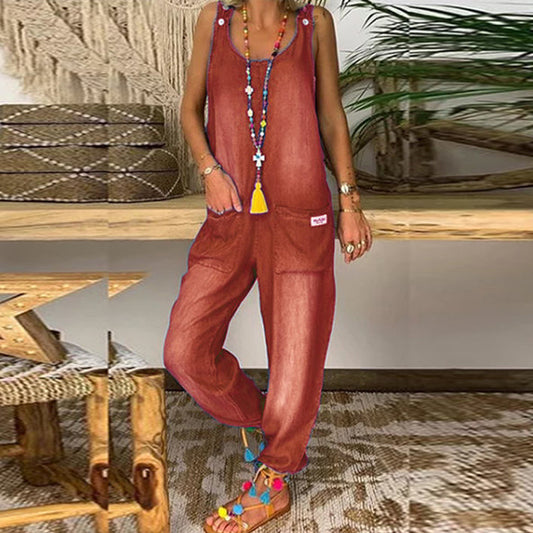 Jumpsuit Ancho de Moda sin Mangas - Diseño Vanguardista Importado - Image 2