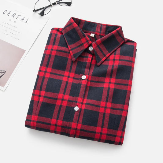 Blusa Cuadros Otoño Invierno - Camisa Plaid Versátil - Image 2