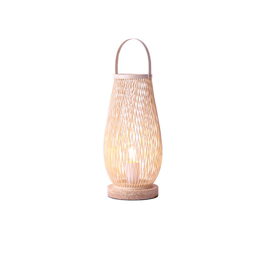 Lámpara de Noche Estilo Japonés Minimalista con Tejido de Bambú - Image 2