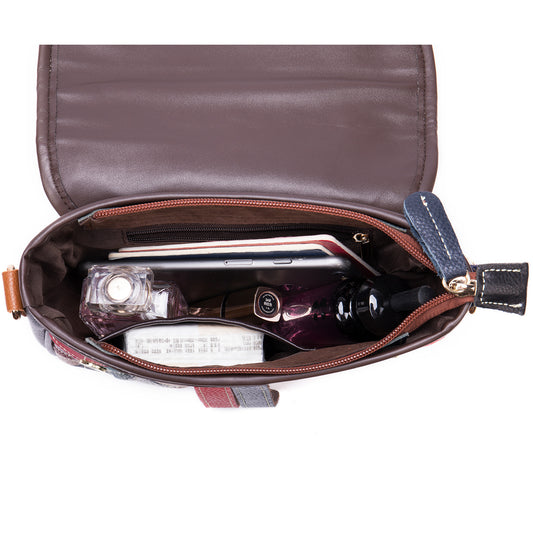 Bolso de Cuero Étnico para Mujer - Bandolera Estilo Rombos en Cuero Genuino - Image 2