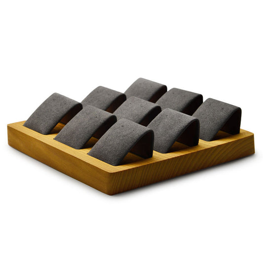 Organizador de Aretes de Cuero Gamuza - Soporte para 9 Pares - Image 2