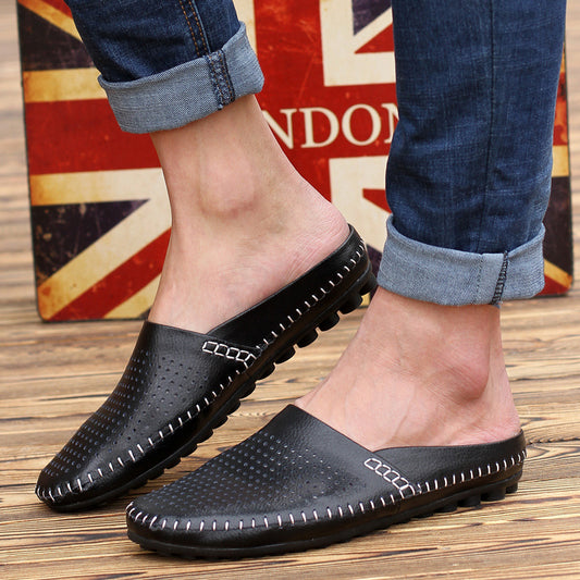 Pantuflas Tipo Baotou Estilo Británico para Hombre - Comodidad de Verano - Image 2