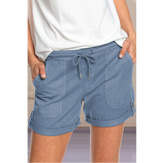 Pantalones Casuales Rectos con Cordones para Mujer - Color Liso - Image 2