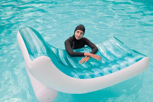 Colchón Flotante Reclinable Transparente con Respaldo Inflable - Image 2