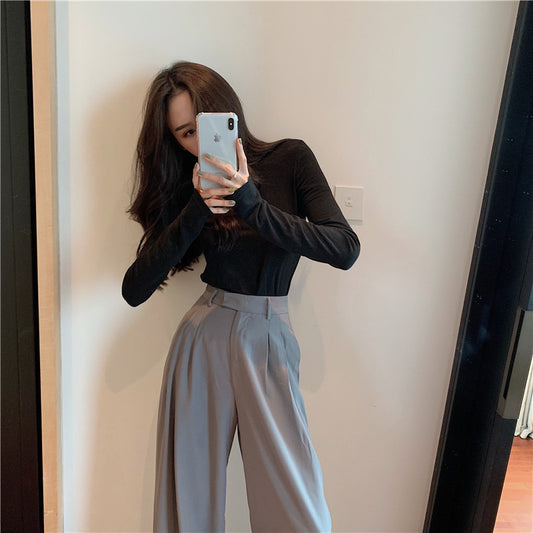 Pantalones de Cintura Alta Estilo Retro Holgados y Rectos - Image 2