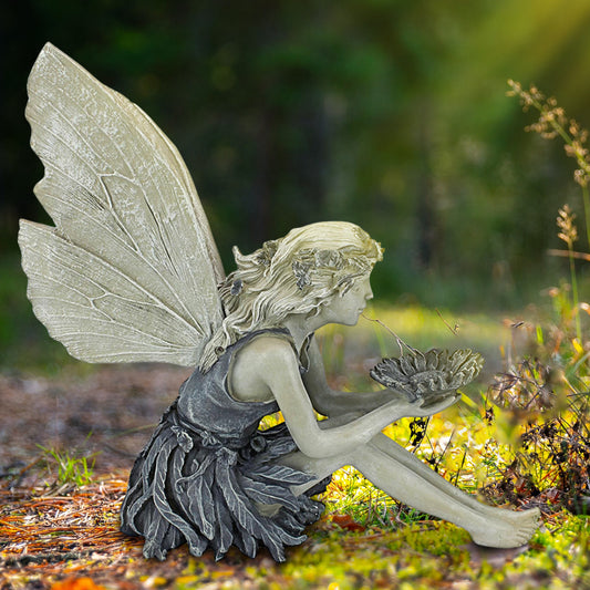 Estatua de Hada Sentada para Jardín - Decoración Resina Artesanal - Image 2