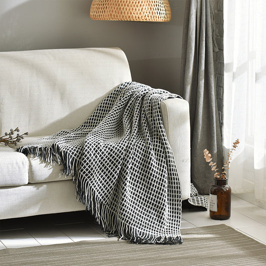 Manta de Lana con Borlas para Sofá - Estilo Hotel Americano - Image 2