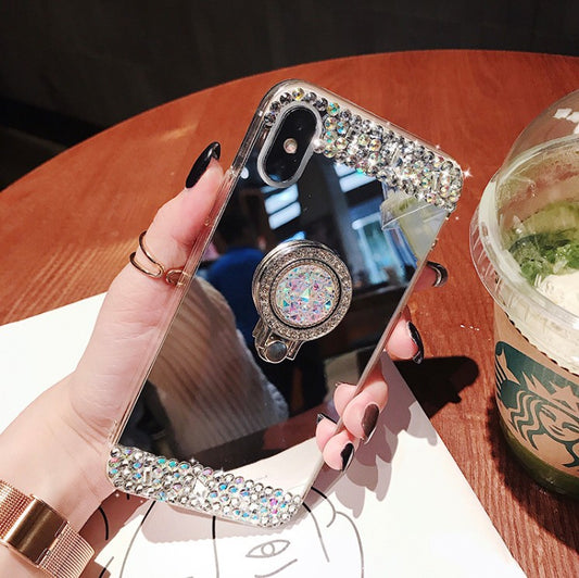 Funda Protectora con Anillo de Diamantes y Espejo para Smartphone - Image 2