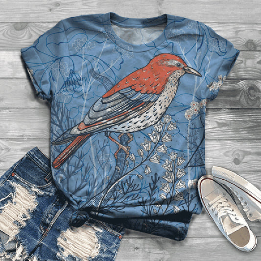Camiseta Cuello Redondo Estampado 3D Colección Aves - Image 2