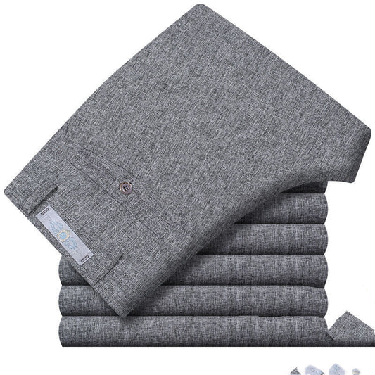 Pantalones Casuales de Verano para Hombres Maduros - Cintura Alta Recta Holgada - Image 2