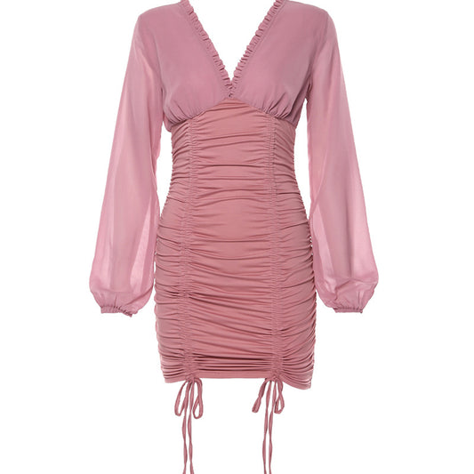 Vestido Halter Plisado con Cordón Ajustable - Image 2