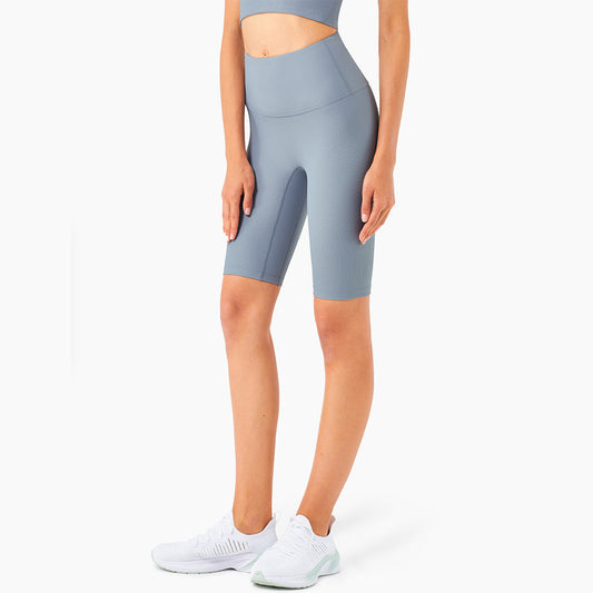 Shorts Yoga Cintura Alta Efecto Melocotón - Diseño Europeo Americano - Image 2