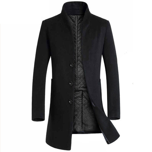 Abrigo de Lana Casual Corte Trinchera para Hombre - Image 2